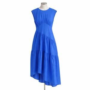 FRAME Gathered Seam Midi Dress • Cornflower Blue • Size XS